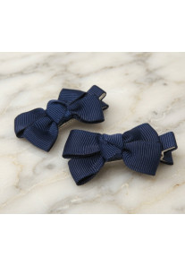 Navy Blue Prep School Bows - Pack of 2