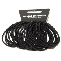 Extra Thin Hair Tie 30 Pack Black