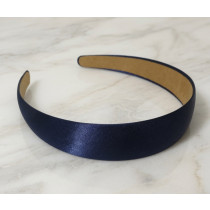 Navy Blue Satin Hairband - 2cm