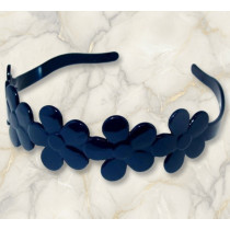 Navy Blue Daisy School Hairband -  3.5cm 