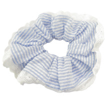 Seersucker Laced Scrunchies