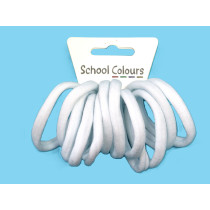White Soft Hair Tie - Pack of 12