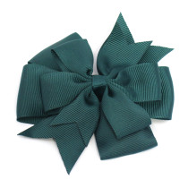 Green Pin Wheel Bow Clip