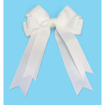 White Double Tail Bow Clip