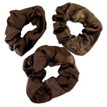 Brown School Scrunchie - 3 Pack