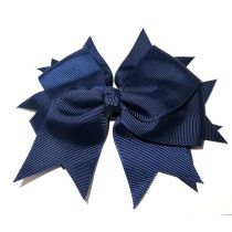XL Grosgrain Bow Clip Navy Blue 