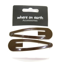 Brown Snap Hair Clips 80 mm