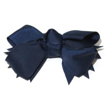 Spiky Bow Clip Navy Blue