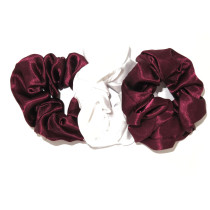 Scrunchie 3 Pack Maroon White